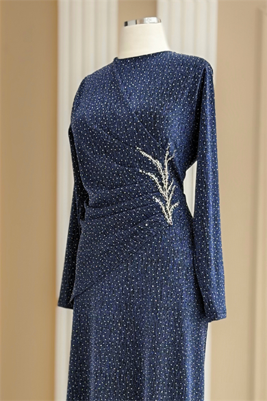 Simge Abiye Elbise İndigo