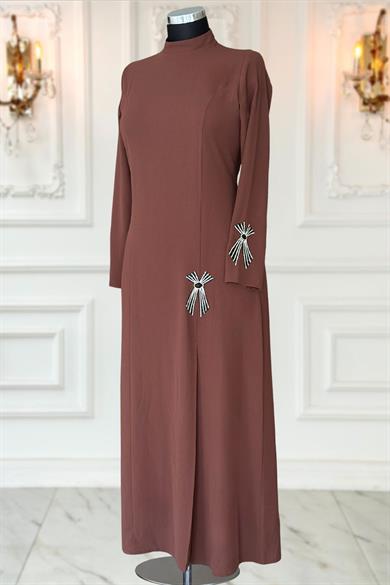 Tuay Abiye Elbise Kahverengi