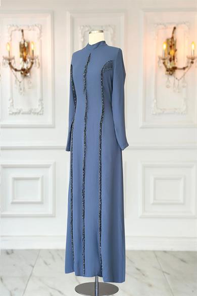 Tuna Abiye Elbise İndigo