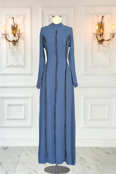 Tuna Abiye Elbise İndigo