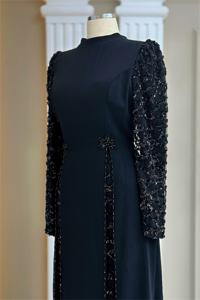 Tusem Abiye Elbise Siyah