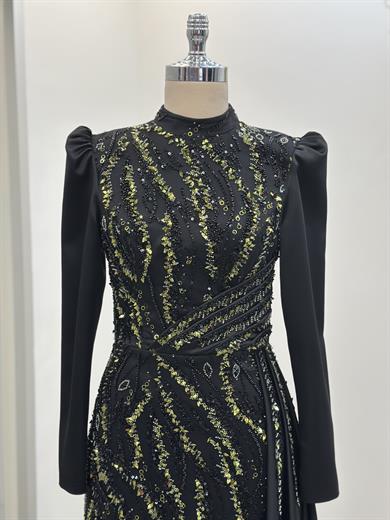 Verona Abiye Siyah-Yağ Yeşili