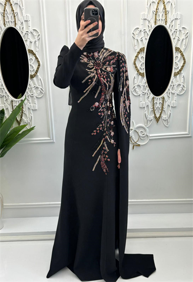 Yasemin Abiye Siyah-Kırmızı