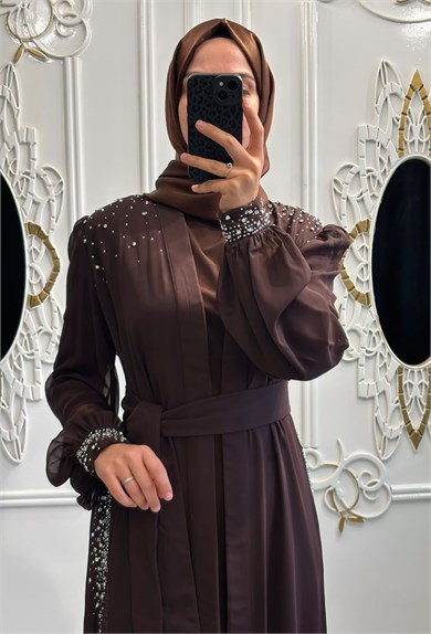 Yelda Abaya Kahverengi