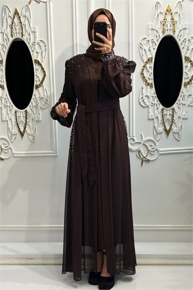 Yelda Abaya Kahverengi