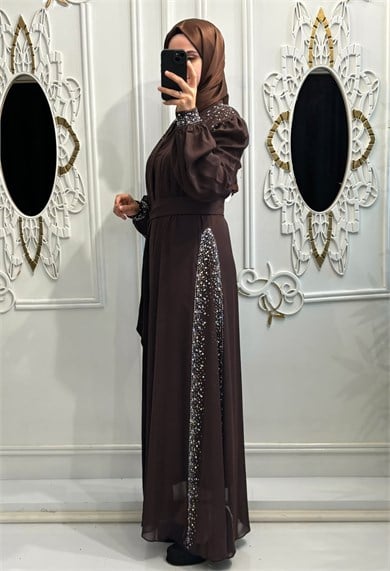 Yelda Abaya Kahverengi