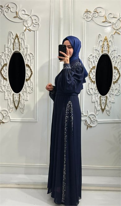 Yelda Abaya Lacivert