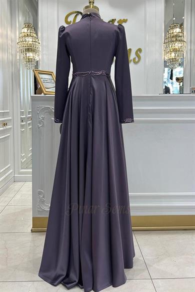 Yeni İnci Abiye Lila