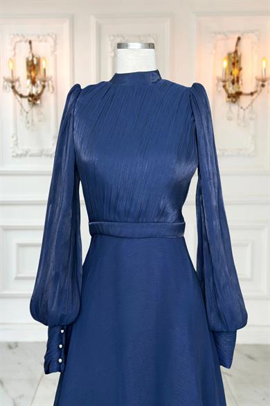 Zen Abiye Elbise Lacivert