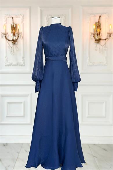 Zen Abiye Elbise Lacivert