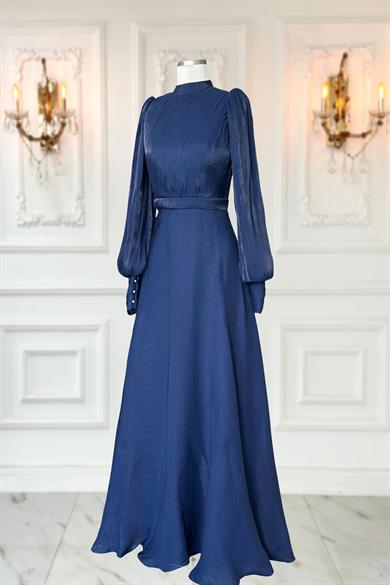 Zen Abiye Elbise Lacivert