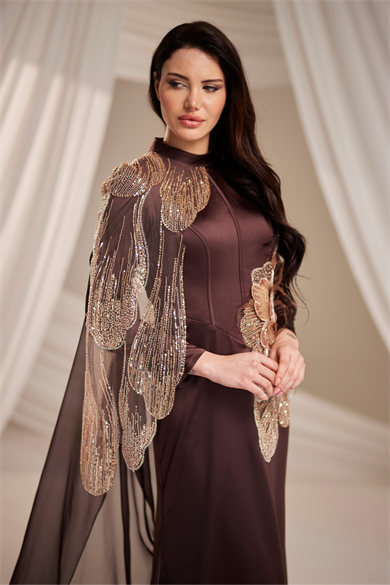 Zerafet Abiye Kahverengi