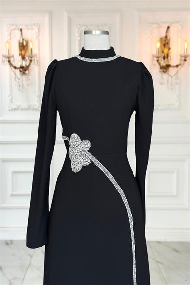 Zühre Tesettür Abiye Siyah