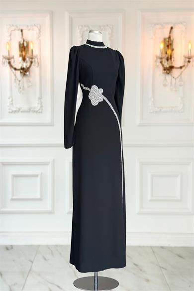 Zühre Tesettür Abiye Siyah