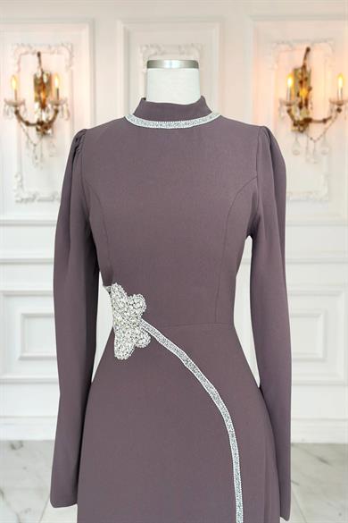 Zühre Tesettür Abiye Vizon