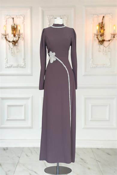 Zühre Tesettür Abiye Vizon