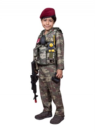 Özeltim Bordo Bereli Asker Çocuk Kıyafeti Operasyonel