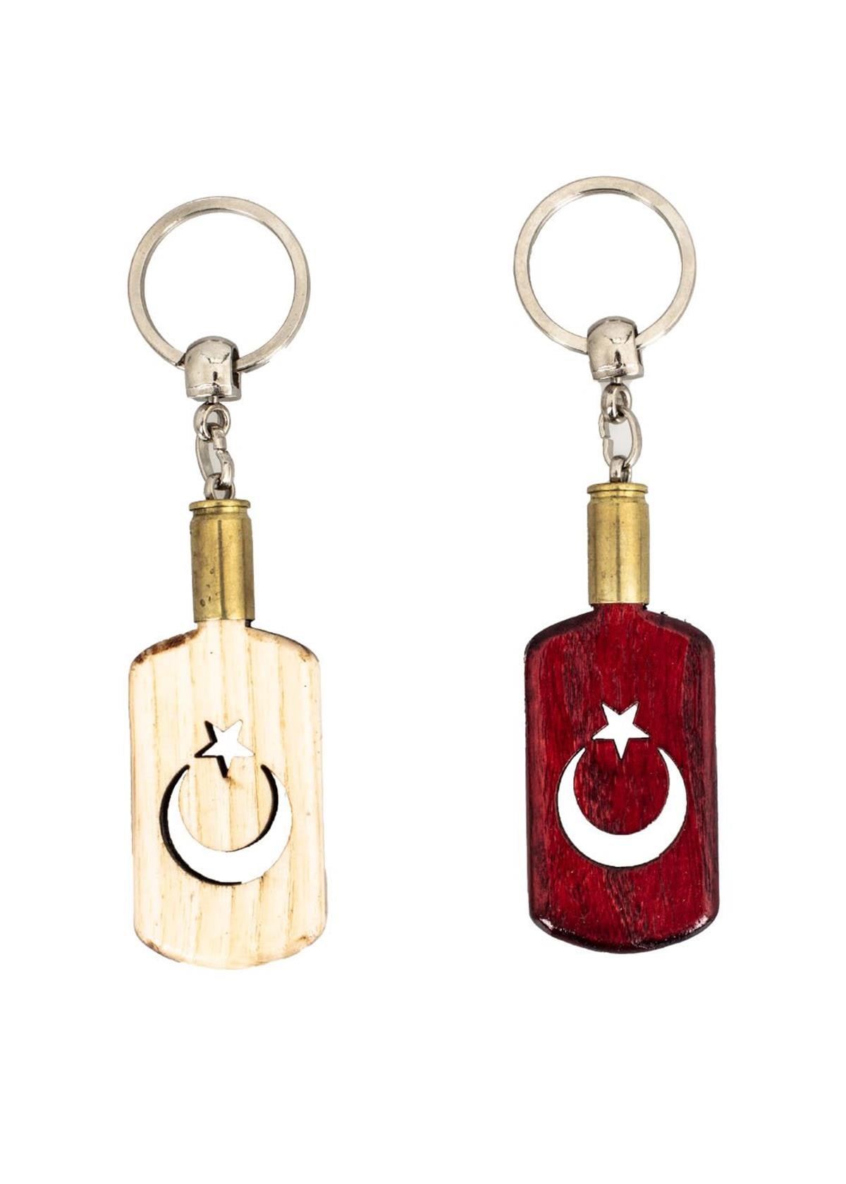 AnahtarlıklarAhşap Türk Bayrağı Anahtarlık