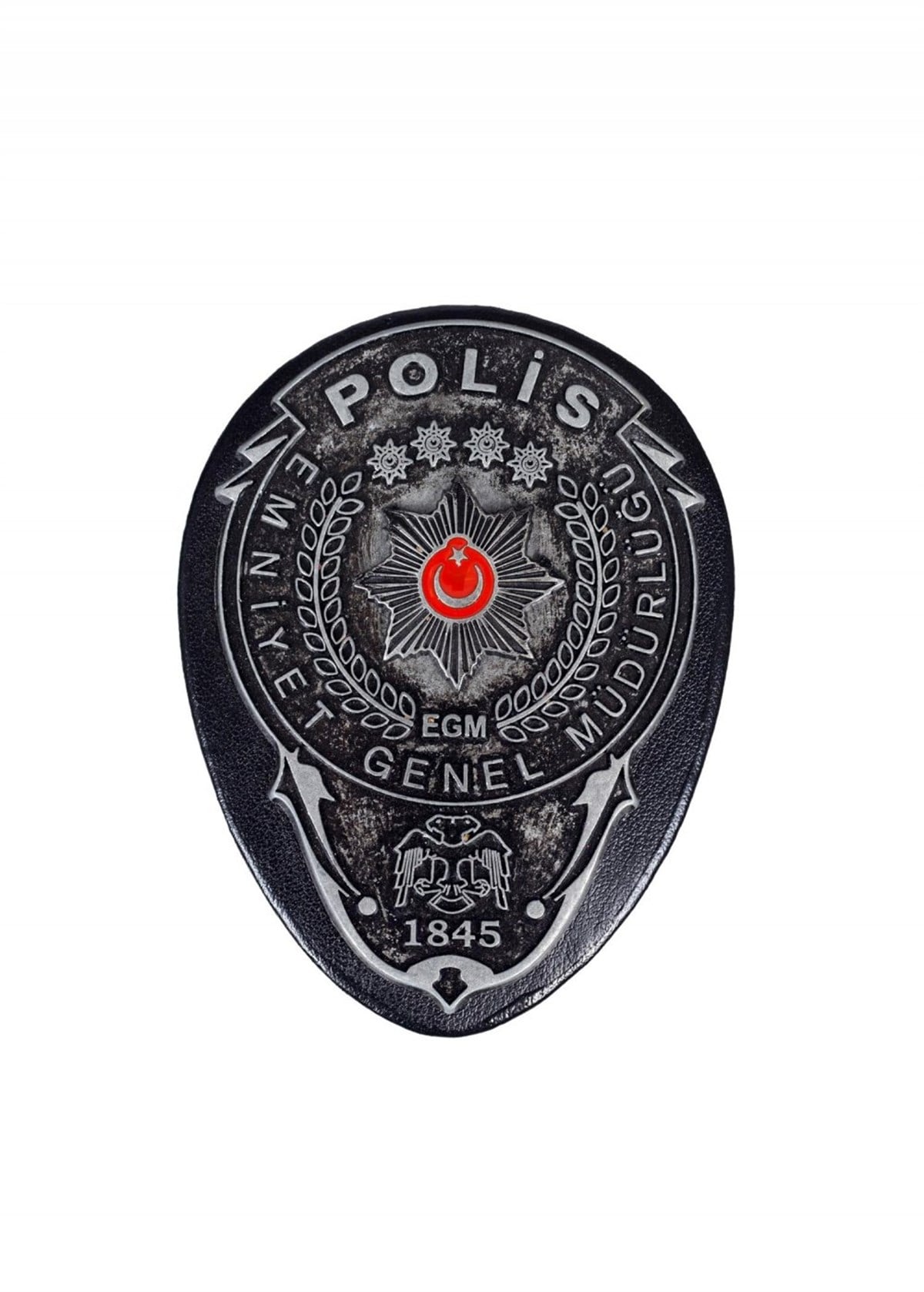 Siyah Eskitme Polis Kemer Rozeti