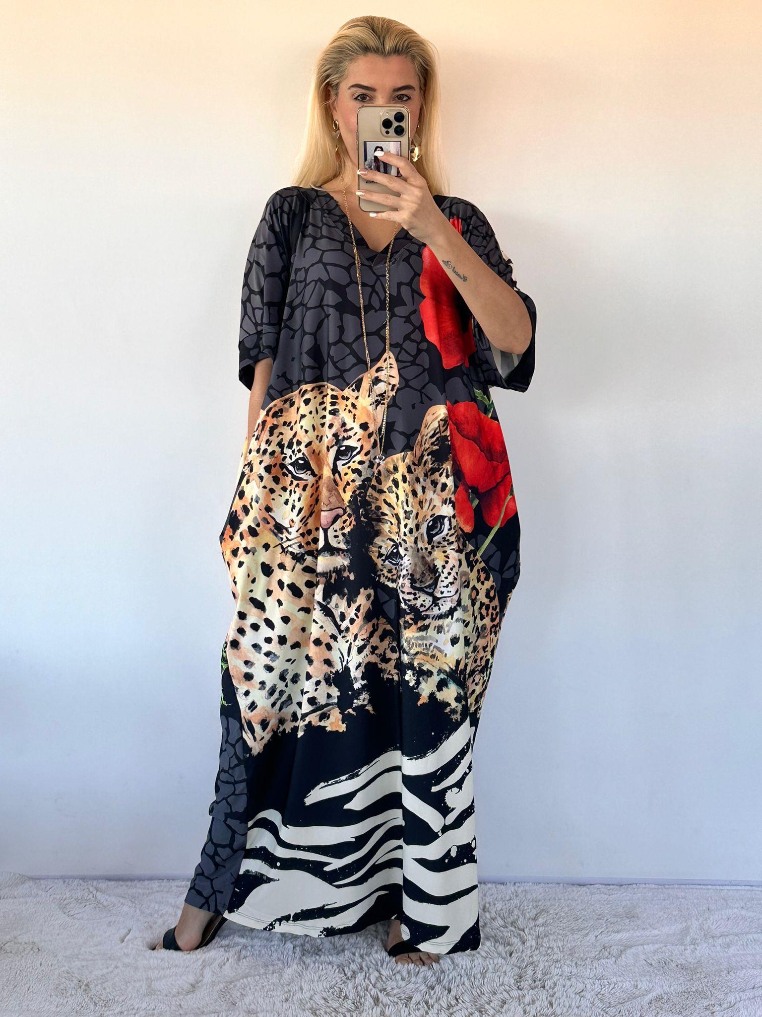 Momson Dijital Baskılı Elbise 