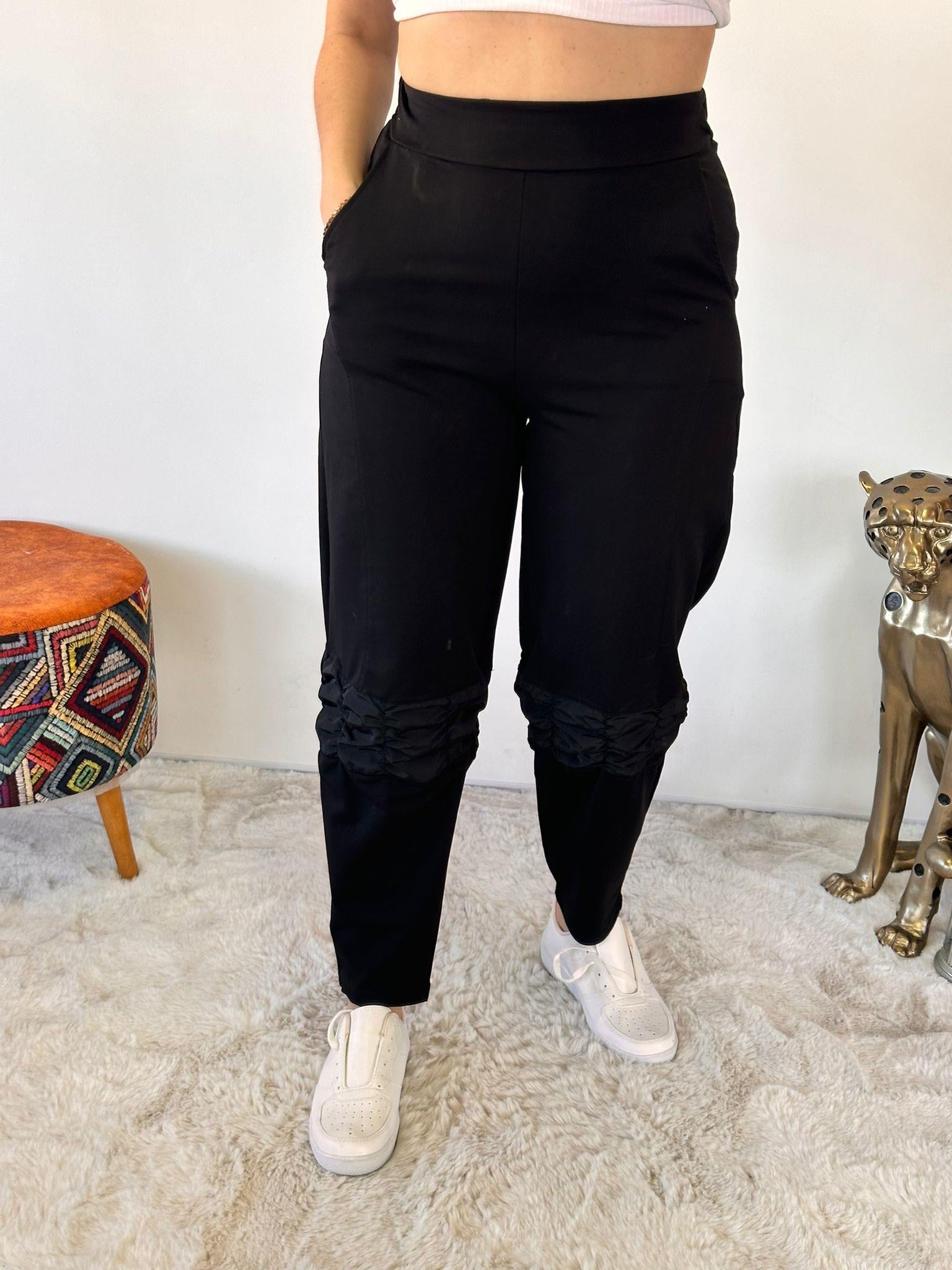 Siyah Tasarım Yorker Pantolon