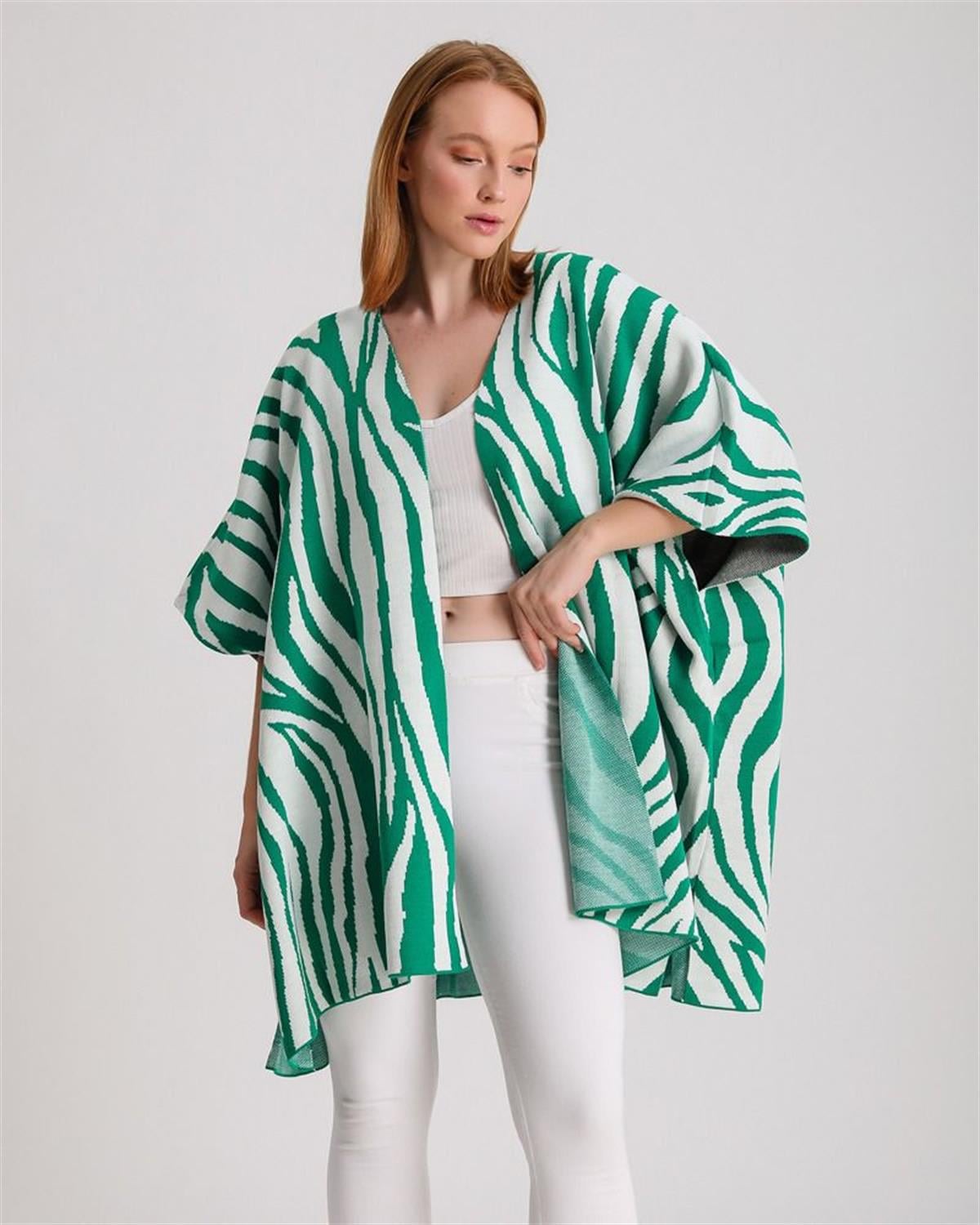 Yeşil Star Oversize Panço / Hırka