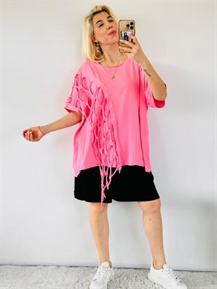 Pembe İtalyan Tasarım Pamuk Bluz