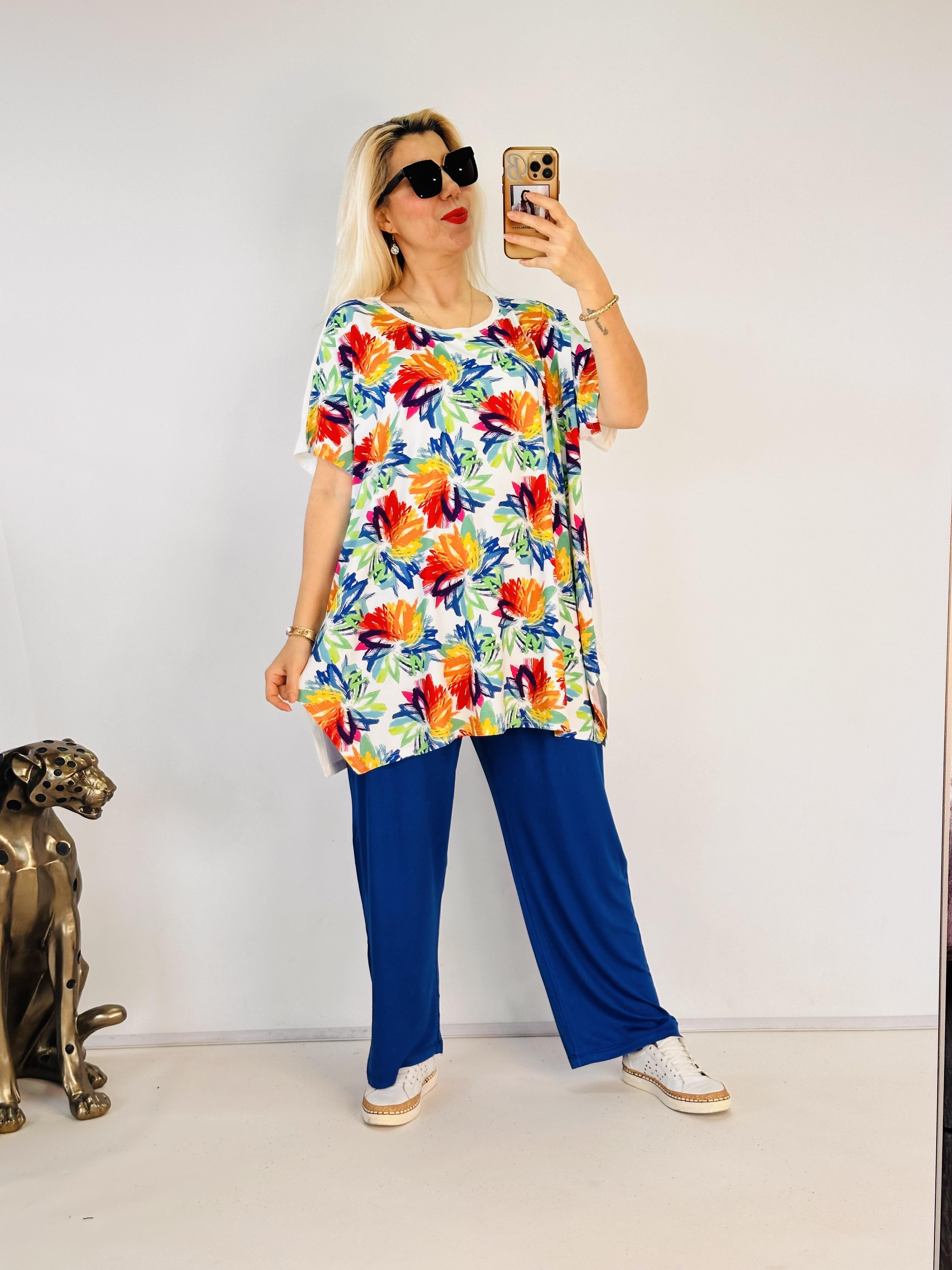 ÇİÇEK DESEN BATTAL BLUZ