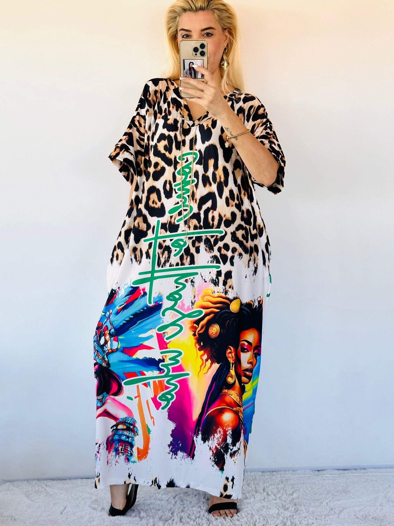 Leosamb Dijital Baskılı Elbise 