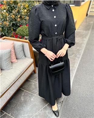 PRENSES ELBİSE SİYAH