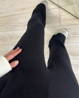 Siyah Örme Pantolon