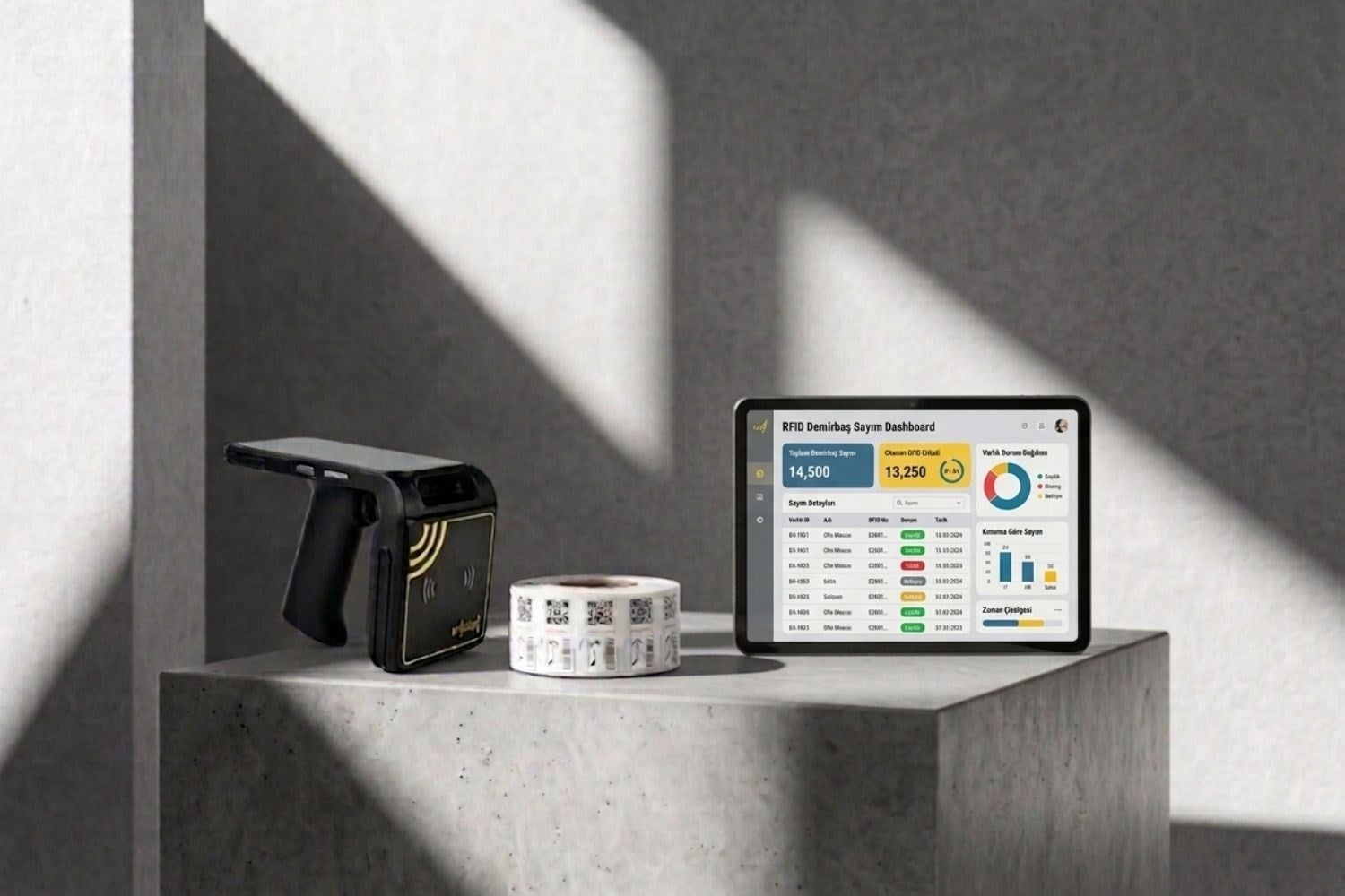 RFID Demirbaş Başlangıç Paketi ( El Terminali + Etiket + Yazılım )