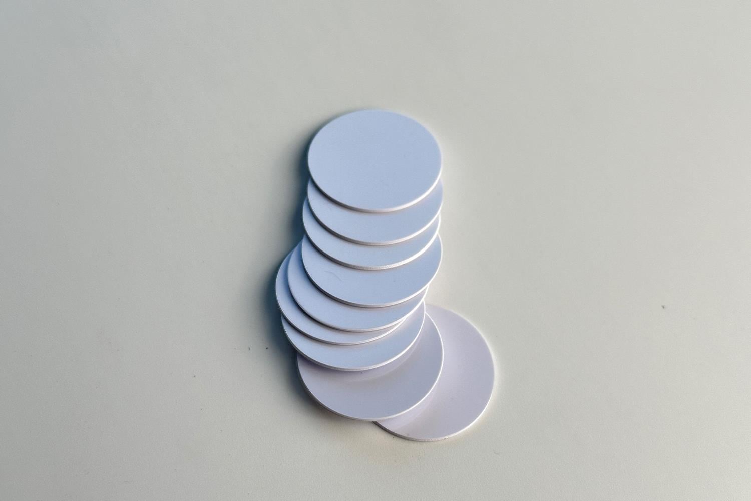 UHF Silikon Bileklik için PVC Yuvarlak Tag 25mm Çap
