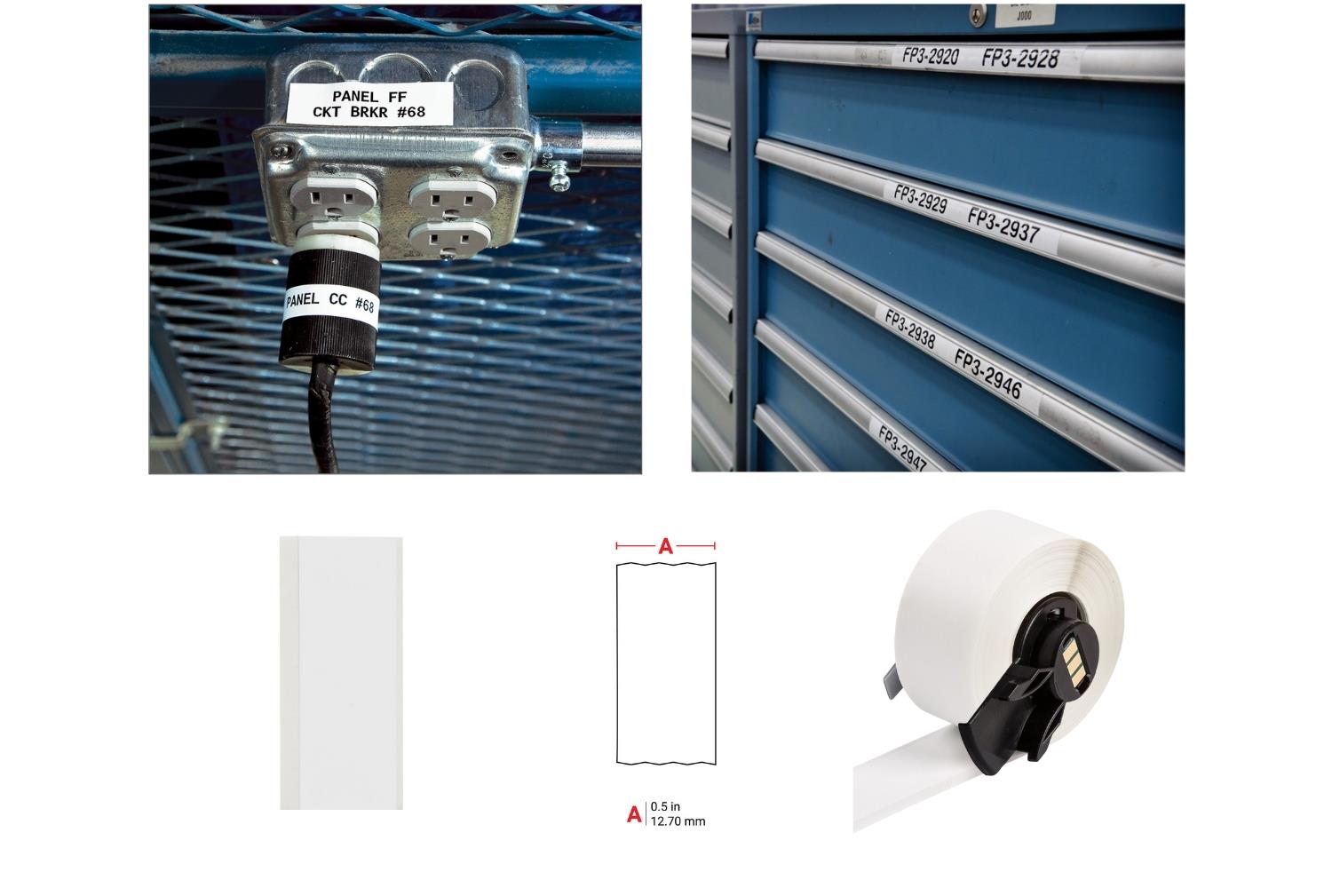 Brady M6C-500-595-WT ve Y5077185: Dış Mekanlar İçin Dayanıklı Vinil Etiket 