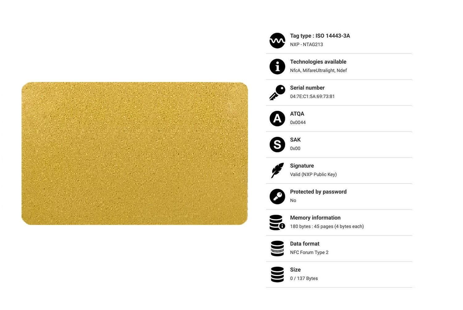 Golden Fn Card Gold NFC Card