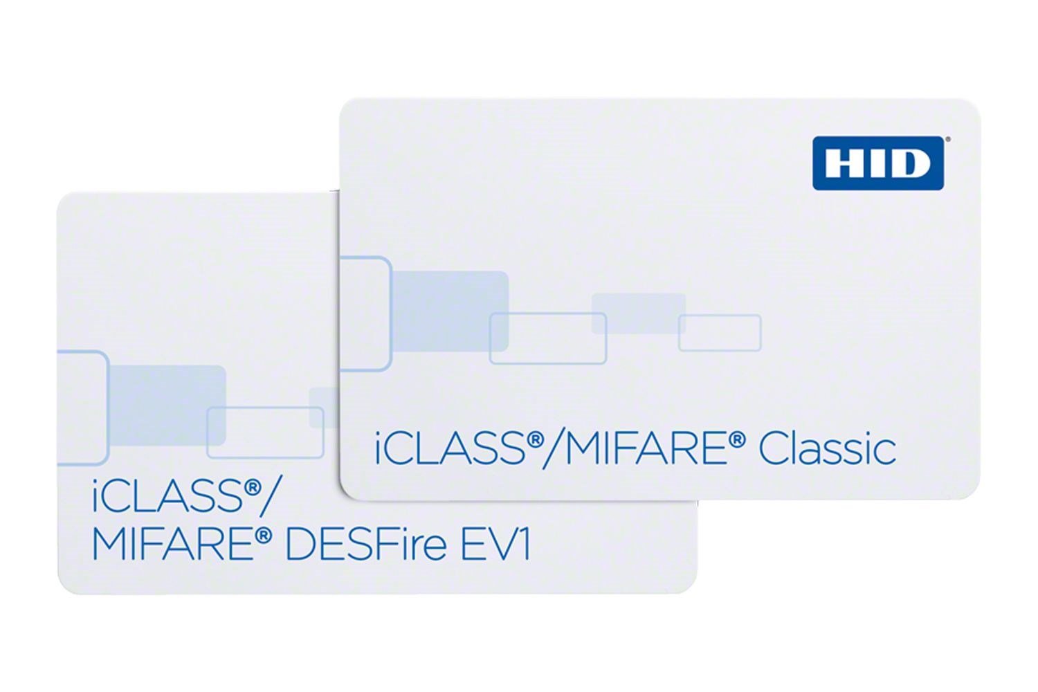 HID iCLASS + MIFARE Classic or MIFARE DESFire EV1232, 242 & 243