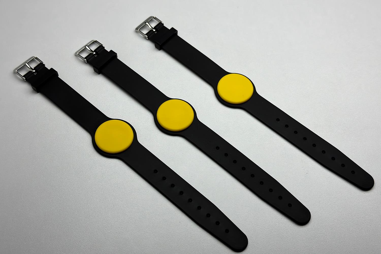 NFC Silikon Bileklik Ntag213 Ayarlanabilir - Siyah Sarı