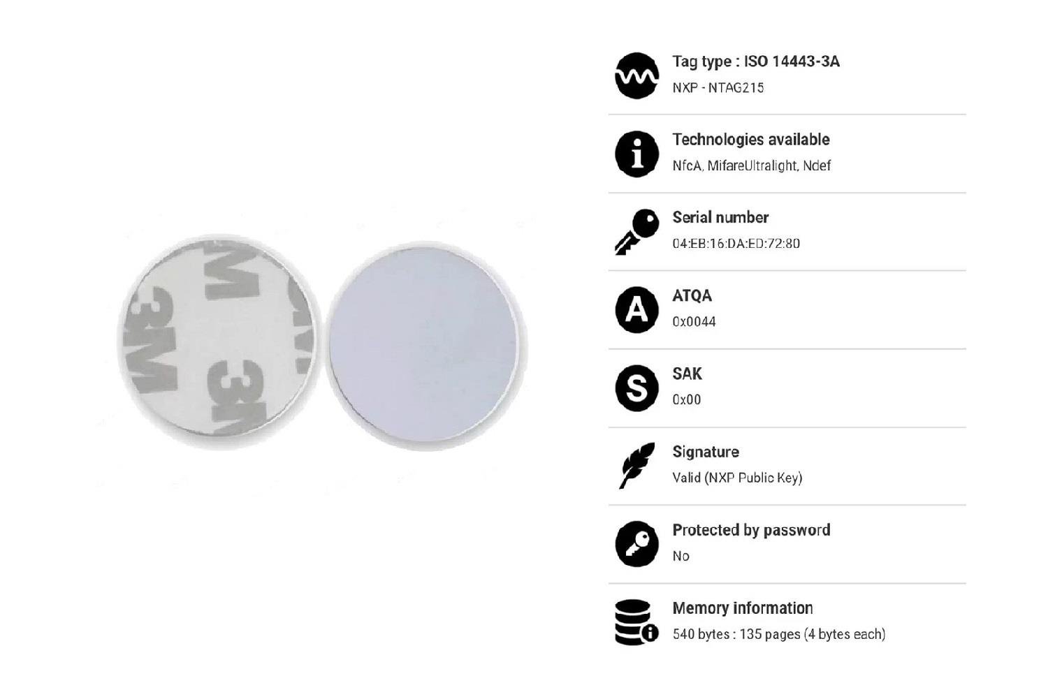 RFGate NFC 13.56Mhz NFC Ntag215  علامة