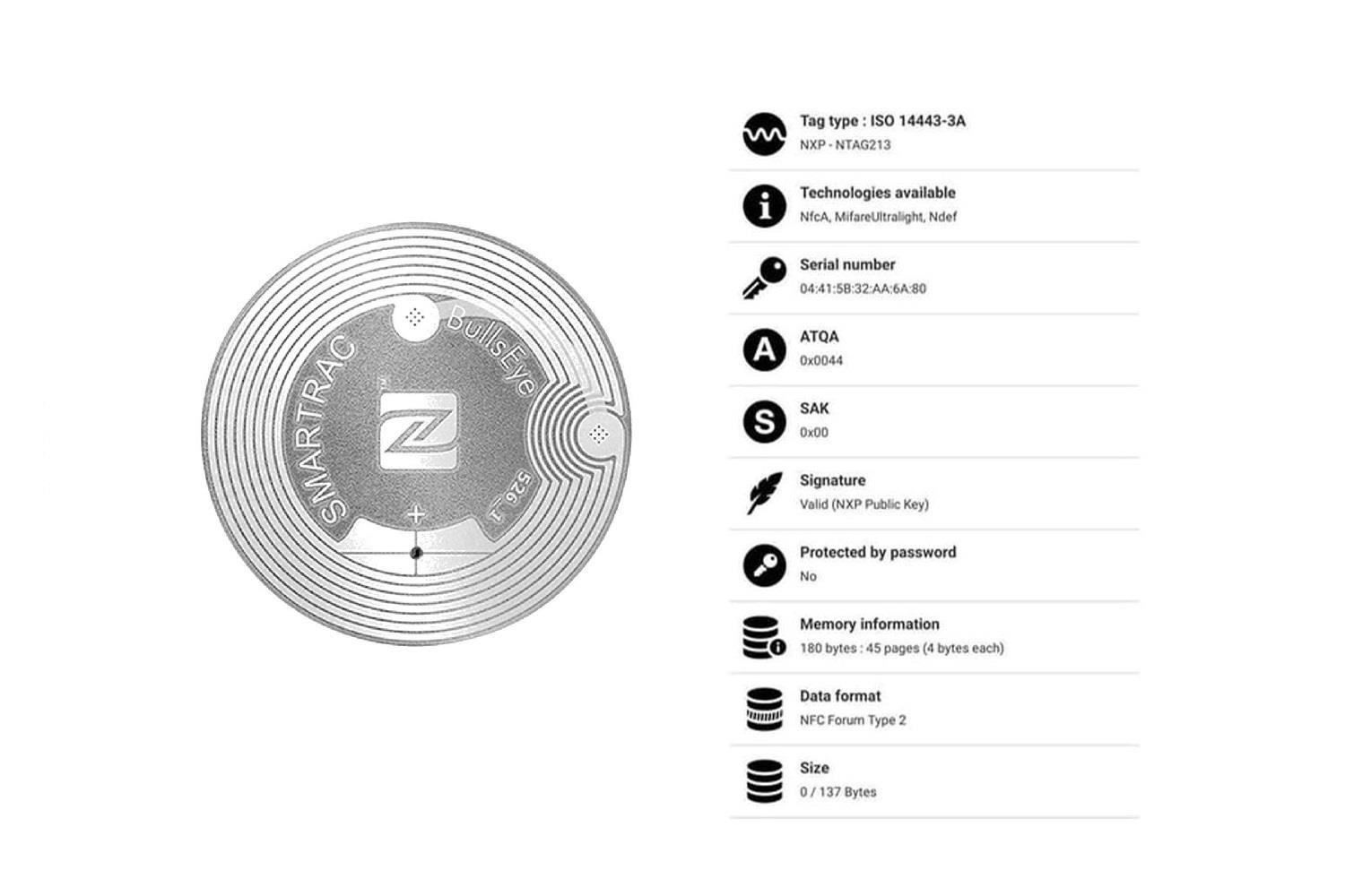 SMARTRAC BullsEye On-Metal NFC Wet Inlay (NXP NTAG213)