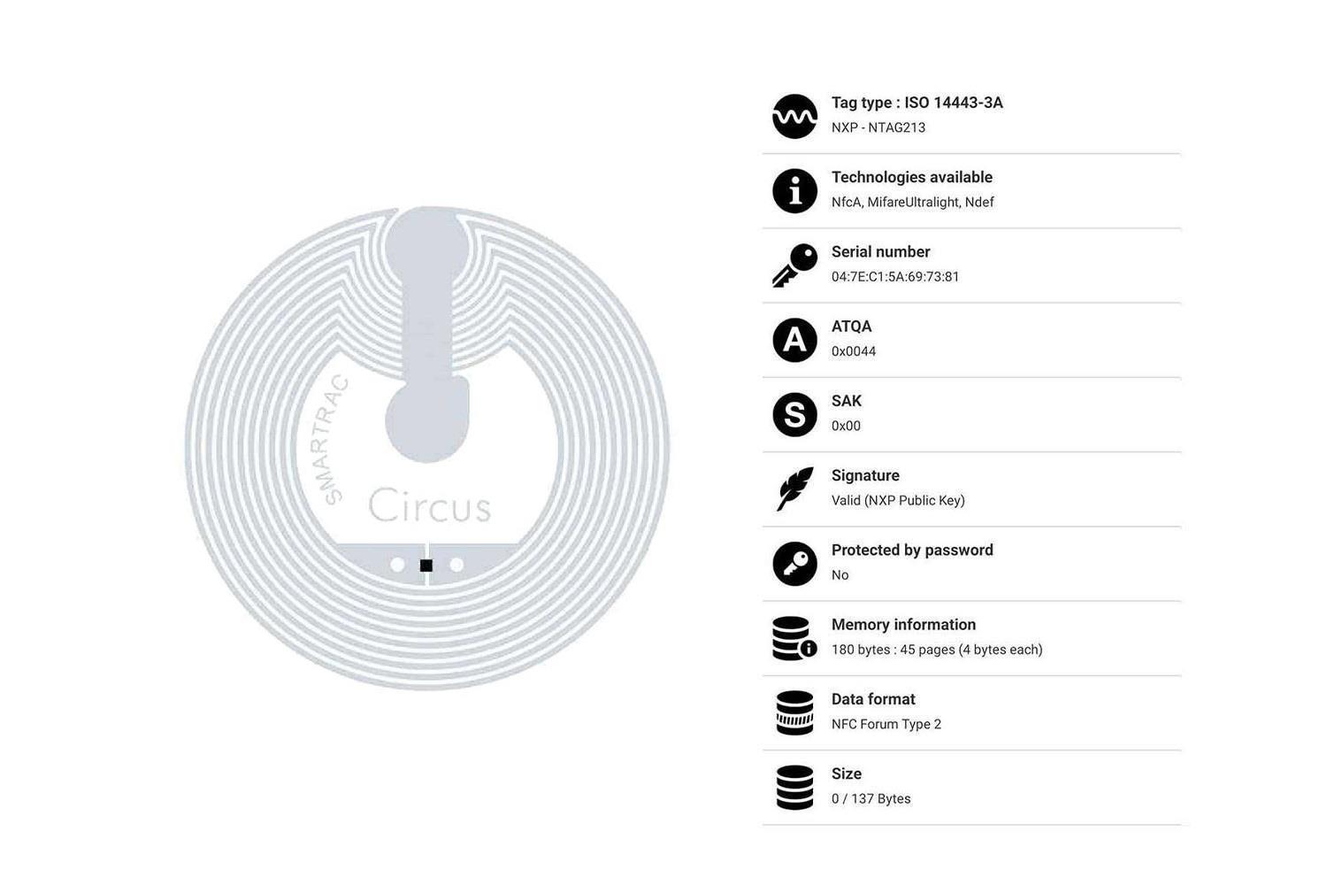 SMARTRAC Circus NFC Wet Inlay (NXP NTAG213)