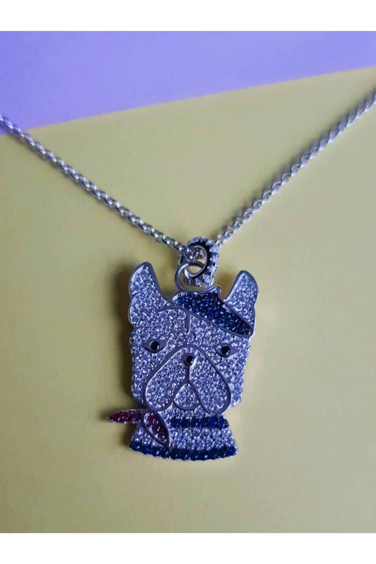 Fularlı Köpek Gümüş Kolye