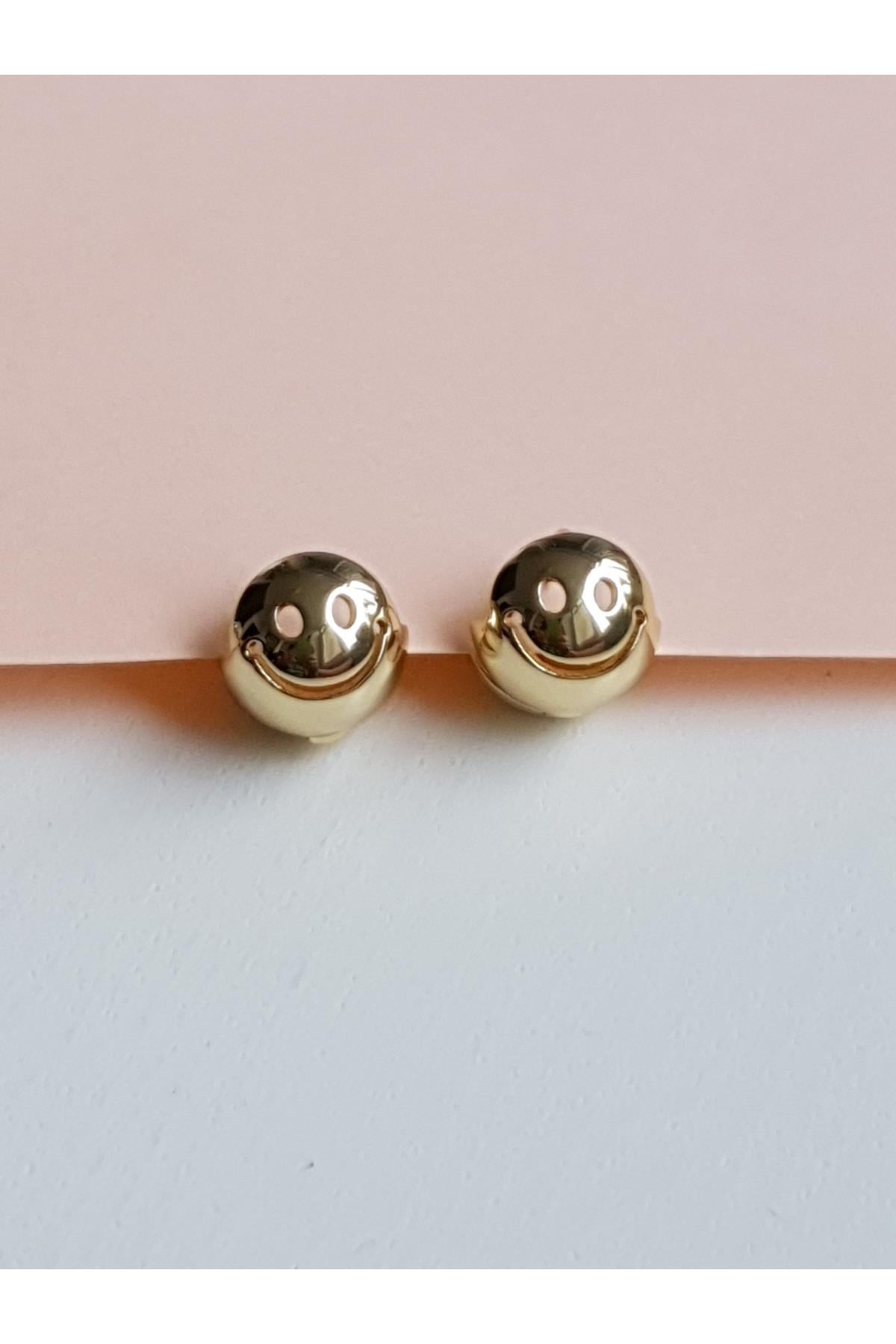 Gold Smiley Top Küpe