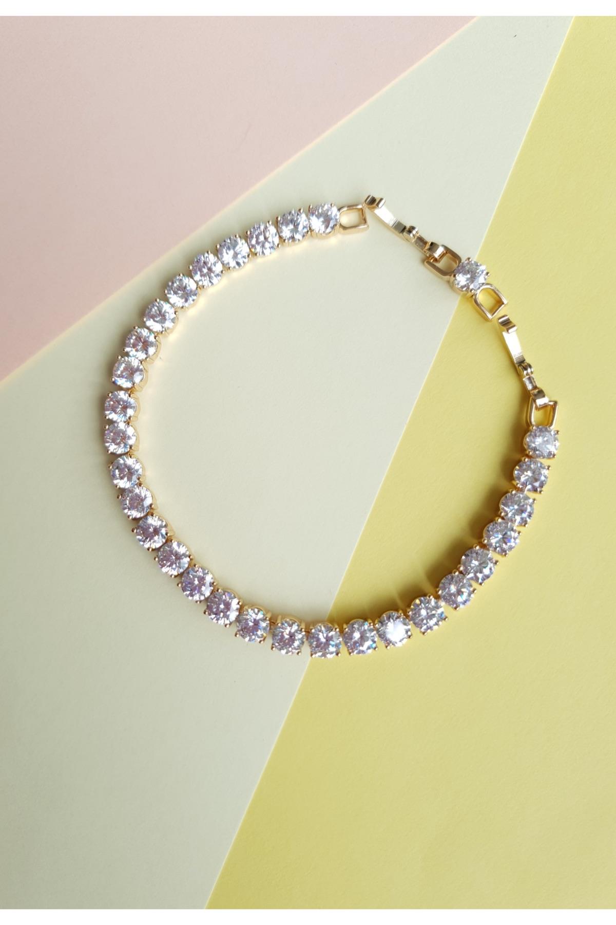 Kalın Suyolu Bileklik Gold (5mm)