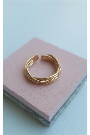 Tel Örgü Model Gold Yüzük