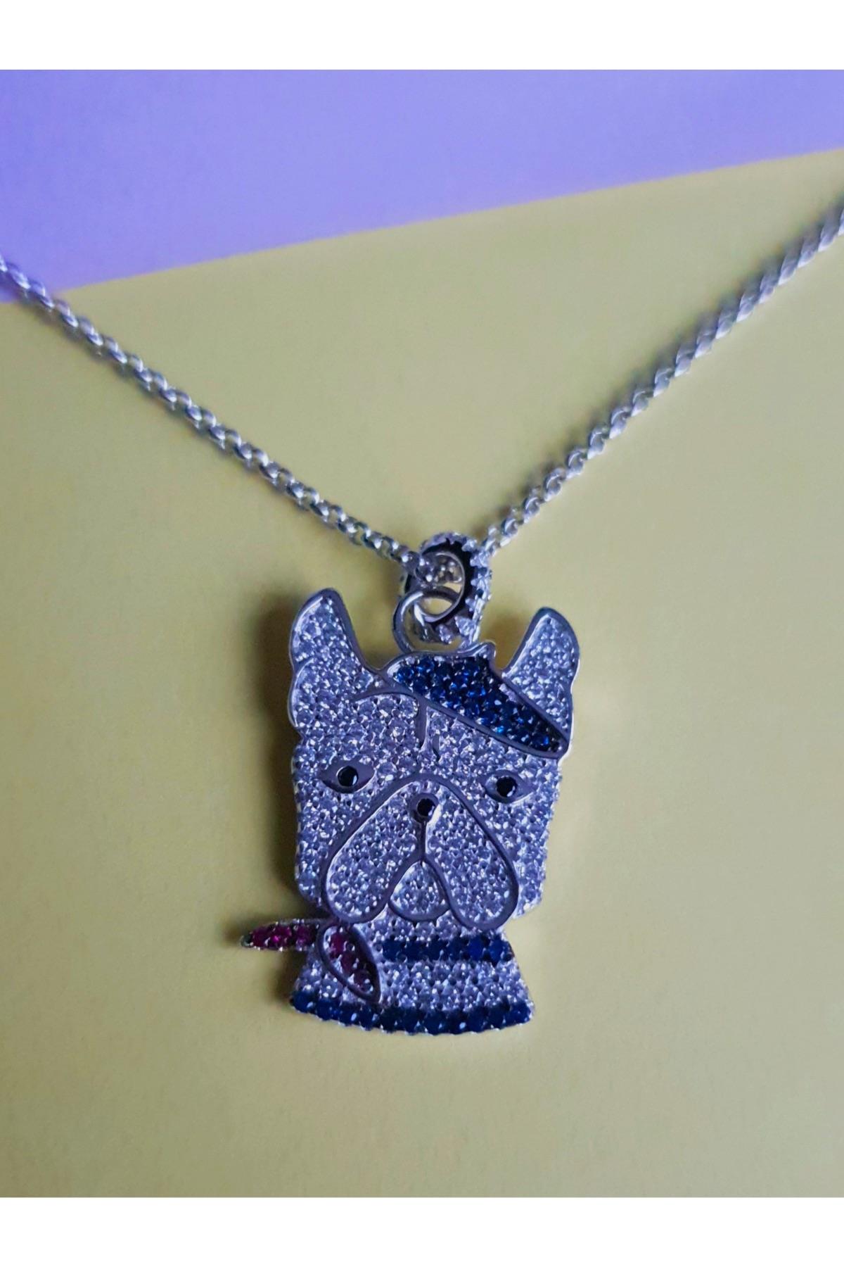 Fularlı Köpek Gümüş Kolye