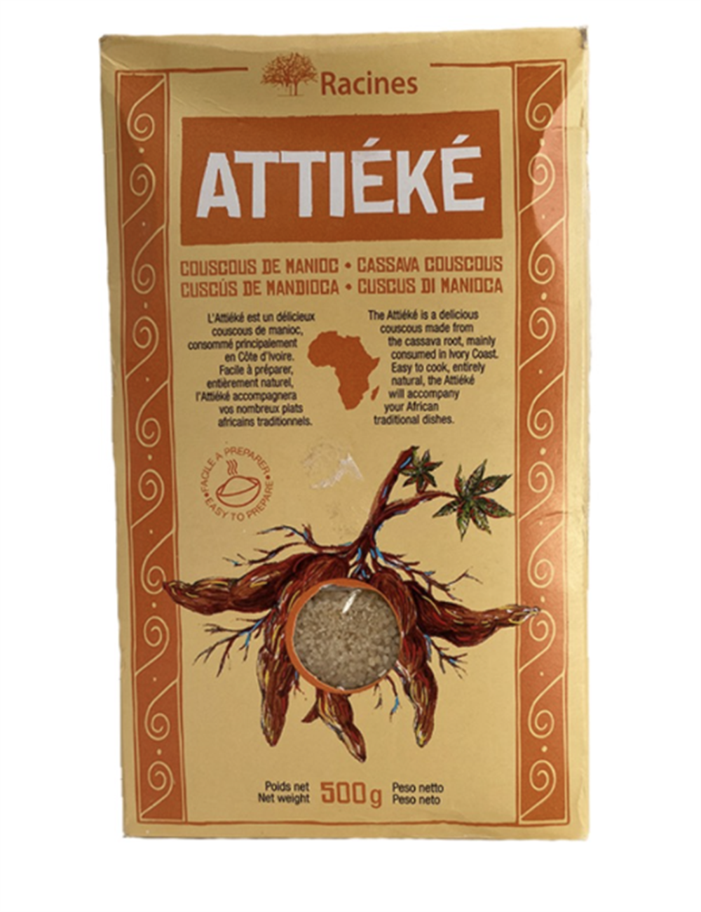 Racines Attiéké Couscous de Manioc (Cassava Couscous) 500g