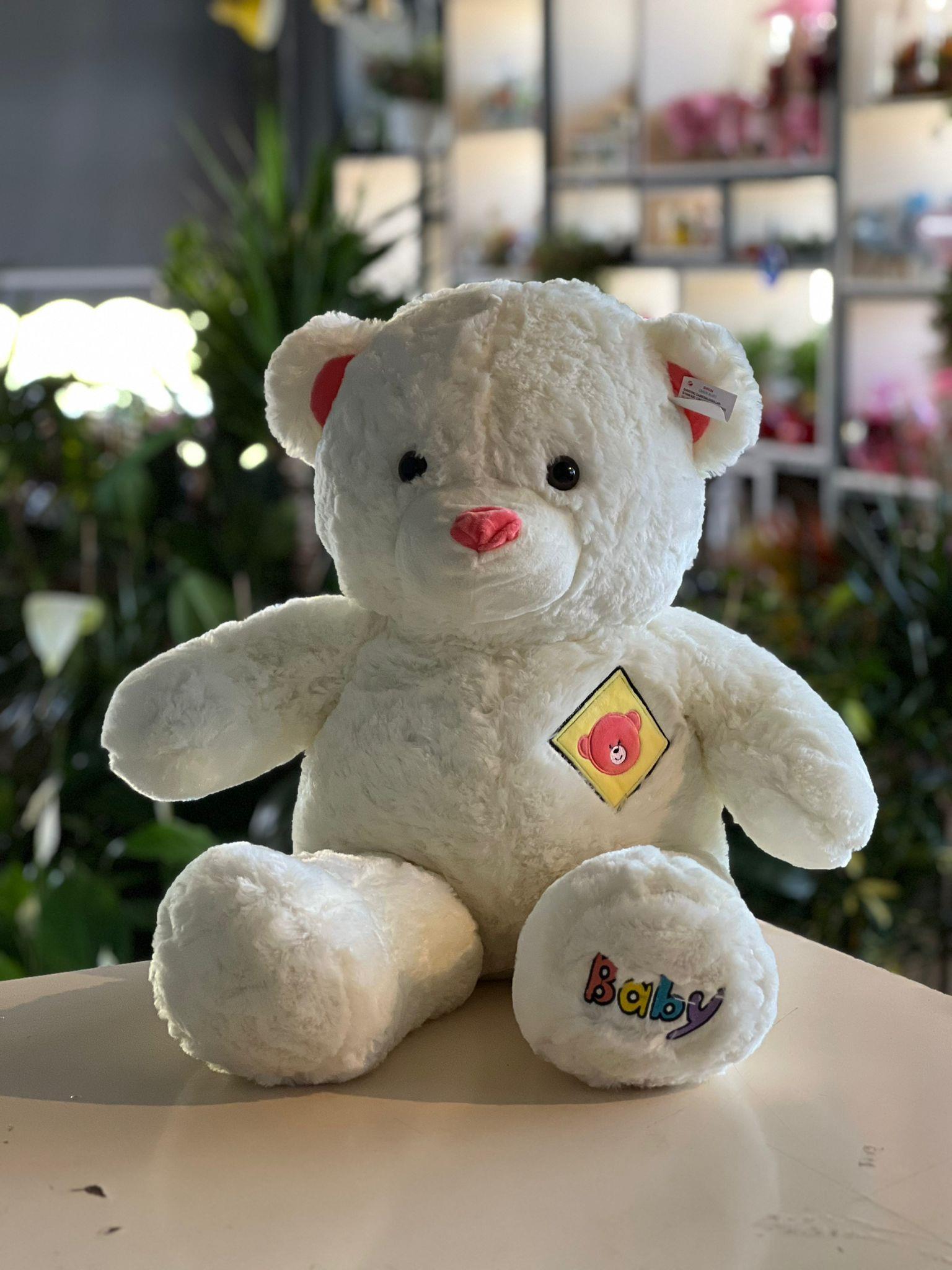 Büyük Beyaz Baby Yazılı Peluş Ayıcık 70 Cm