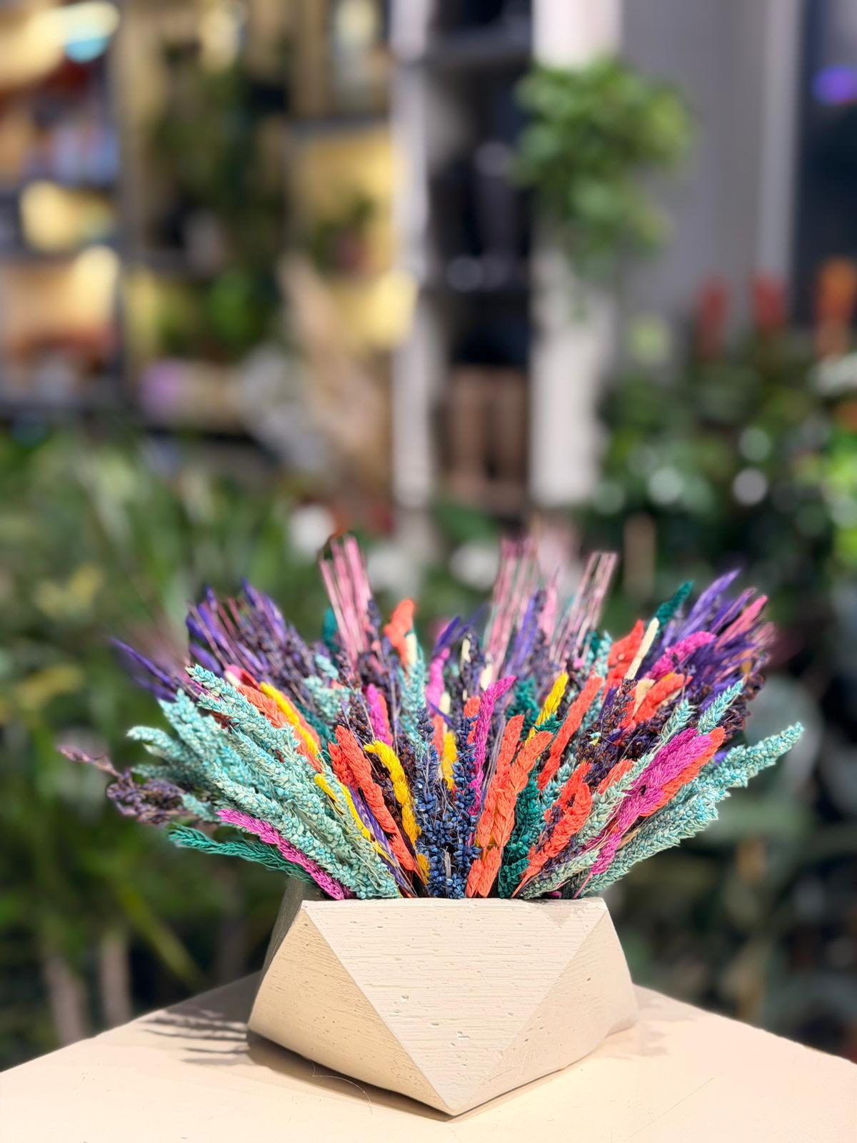 Krem Seramik Kuru Çiçek