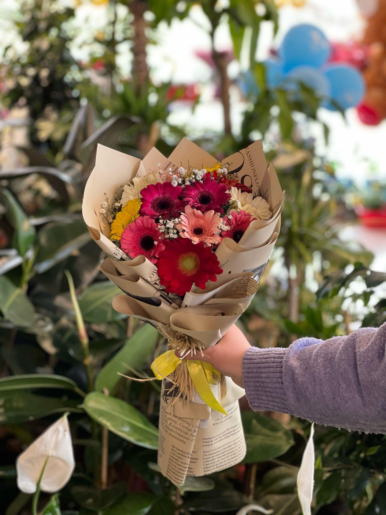 Renkli Gerbera Buketi 