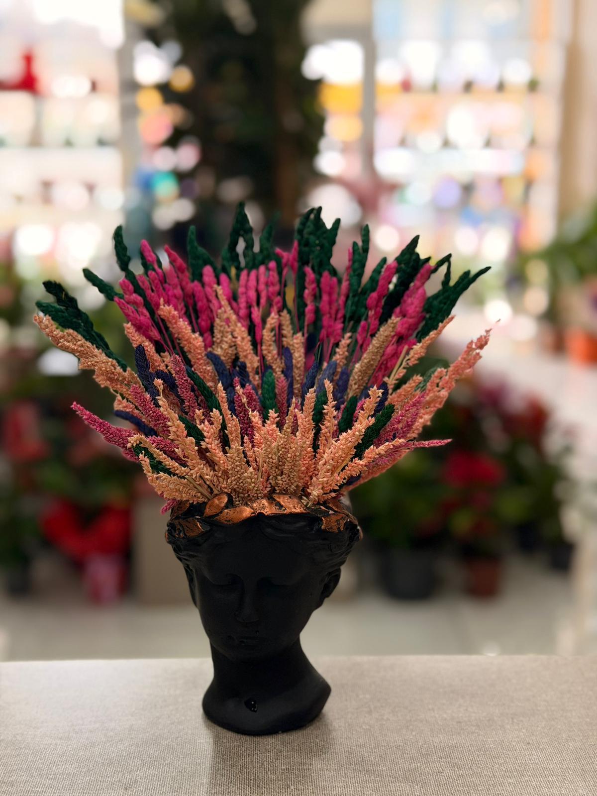 Siyah Küçük Helen Seramik Kuru Çiçek